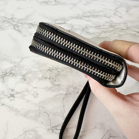 Coach Multicolor Zigzag Zip Wristlet - Yellow, Pink, Black, Tan, White - Picture 7 of 14